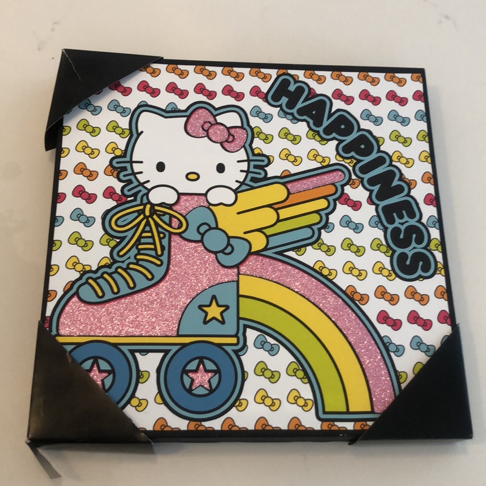 Hello kitty nwt 12 x 12 wall sign decor glitter roller skate Happiness